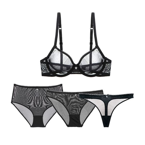 new products-transparent mesh bra suit 4-pack bra + knicker + t-back women's high-waisted briefs, Red;black
new products-transparent mesh bra suit 4-pack bra + knicker + t-back women's high-waisted briefs, Red;black