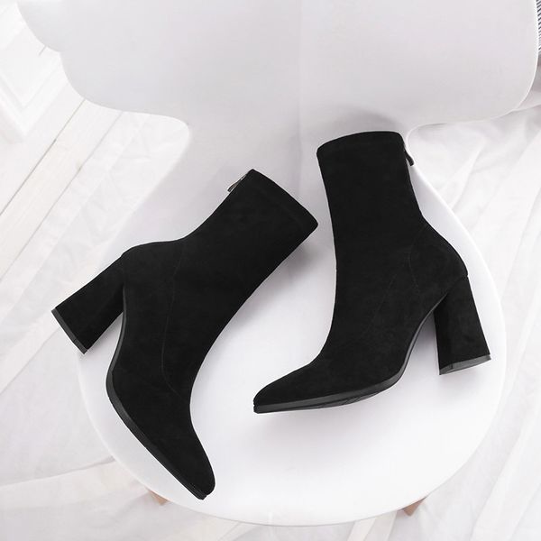 Fashion Women Ankle Boots Thick Heels Autumn Shoes Female Newest Pointed Toe Ladies Shoe Martin Boot Woman, Black
Fashion Women Ankle Boots Thick Heels Autumn Shoes Female Newest Pointed Toe Ladies Shoe Martin Boot Woman, Black