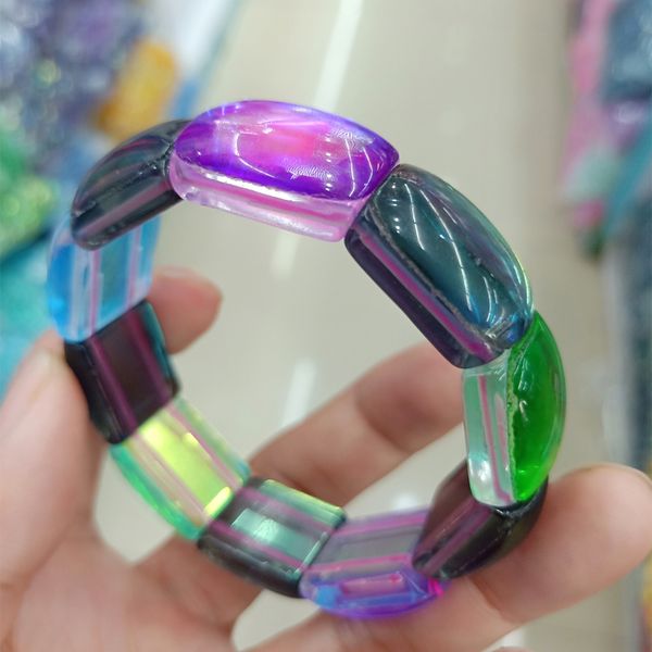 fashion colorful flash stone beaded bracelets women men shimmer stone strand bracelet bangle beads size about 15x20x9mm, Black
fashion colorful flash stone beaded bracelets women men shimmer stone strand bracelet bangle beads size about 15x20x9mm, Black