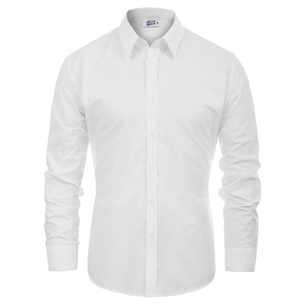 pp men's basic shirt stylish & slim fit long sleeve button placket office basic shirt pure color, White;black
pp men's basic shirt stylish & slim fit long sleeve button placket office basic shirt pure color, White;black