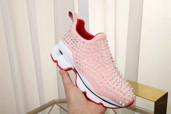 high-end design new studs sneakers men's casual red bottom banquet dress casual walking outdoor lace rivet sneakers pink, Black
high-end design new studs sneakers men's casual red bottom banquet dress casual walking outdoor lace rivet sneakers pink, Black