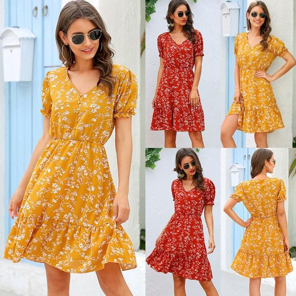 summer dress women casual floral print v-neck dress short sleeve button party party robe femme vestidos, Black;gray
summer dress women casual floral print v-neck dress short sleeve button party party robe femme vestidos, Black;gray