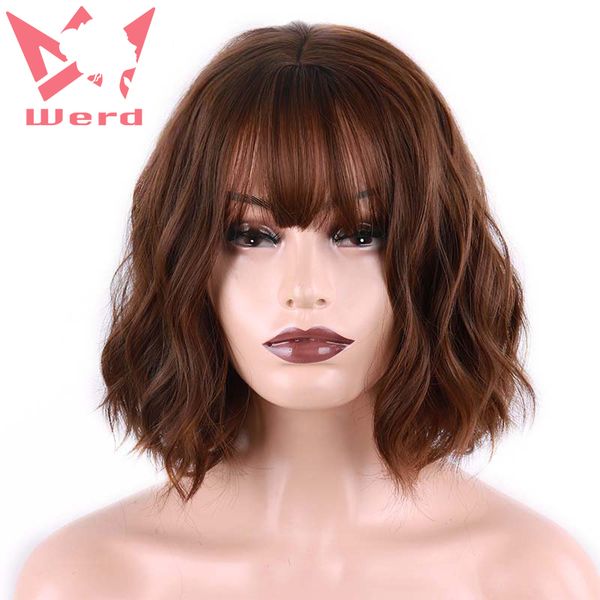 werd natural wavy wig hairstyle for ladies and bangs dark brown light brown high temperature fiber synthetic hair, Black
werd natural wavy wig hairstyle for ladies and bangs dark brown light brown high temperature fiber synthetic hair, Black