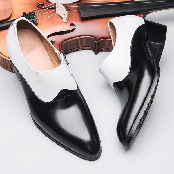 new mens block med heels formal genuine leather shoes colors mixed office work dress shoes pointed toe business man social shoes, Black
new mens block med heels formal genuine leather shoes colors mixed office work dress shoes pointed toe business man social shoes, Black