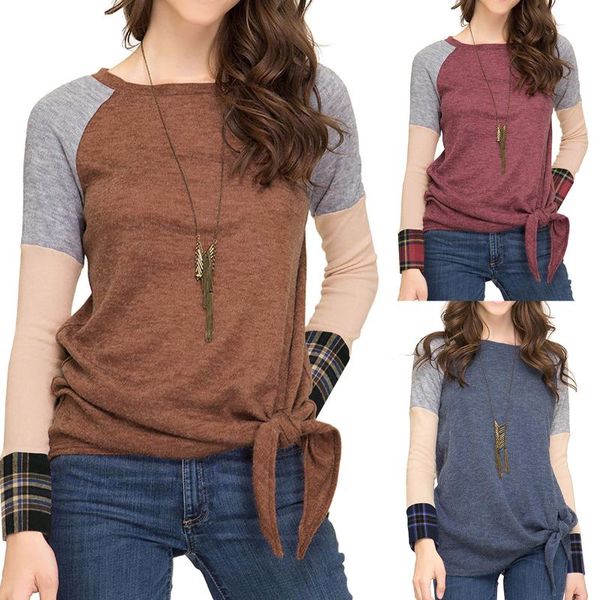 new fashion personality women's clothing plaid stitching hem knotted t-shirt casual creative ladies women t-shirt, White
new fashion personality women's clothing plaid stitching hem knotted t-shirt casual creative ladies women t-shirt, White