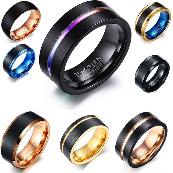 16 styles tungsten carbide jewlery men's wedding band engagement ring ip gold & blue plated with black carbon fiber inaly 8mm, Silver
16 styles tungsten carbide jewlery men's wedding band engagement ring ip gold & blue plated with black carbon fiber inaly 8mm, Silver