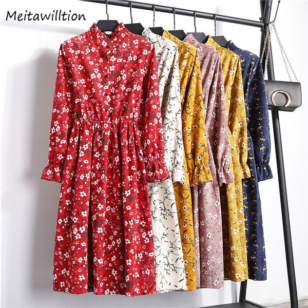 2019 autumn winter women long sleeve corduroy dress casual elastic waist stand neck floral party dress female vestidos, Black;gray
2019 autumn winter women long sleeve corduroy dress casual elastic waist stand neck floral party dress female vestidos, Black;gray