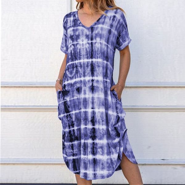 casual dresses women short sleeve mid long dress summer tie-dye print loose ladies v-neck side splited pockets vestidos, Black;gray
casual dresses women short sleeve mid long dress summer tie-dye print loose ladies v-neck side splited pockets vestidos, Black;gray