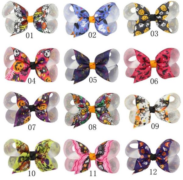 12color large halloween printed hair bows bling pumpkin spider web hair clips for teens girls festival knotted accessories, Slivery;white
12color large halloween printed hair bows bling pumpkin spider web hair clips for teens girls festival knotted accessories, Slivery;white