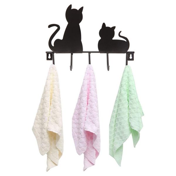 5 hangers cartoon black cat iron hooks decorative key holder coat rack home decor storage organizer
5 hangers cartoon black cat iron hooks decorative key holder coat rack home decor storage organizer