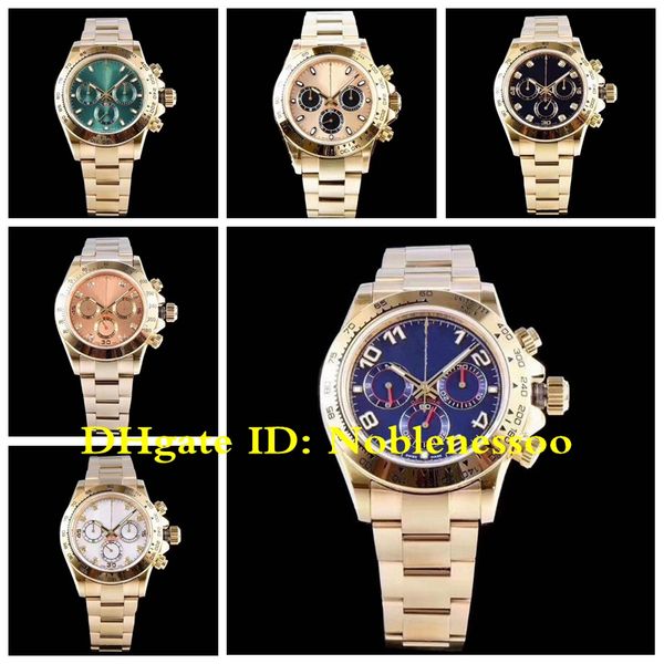 19 style cal.4130 mens 116508 116519 116518 yellow gold oyster black dial green dial automatic chronograph watch sport men's watches, Slivery;brown
19 style cal.4130 mens 116508 116519 116518 yellow gold oyster black dial green dial automatic chronograph watch sport men's watches, Slivery;brown