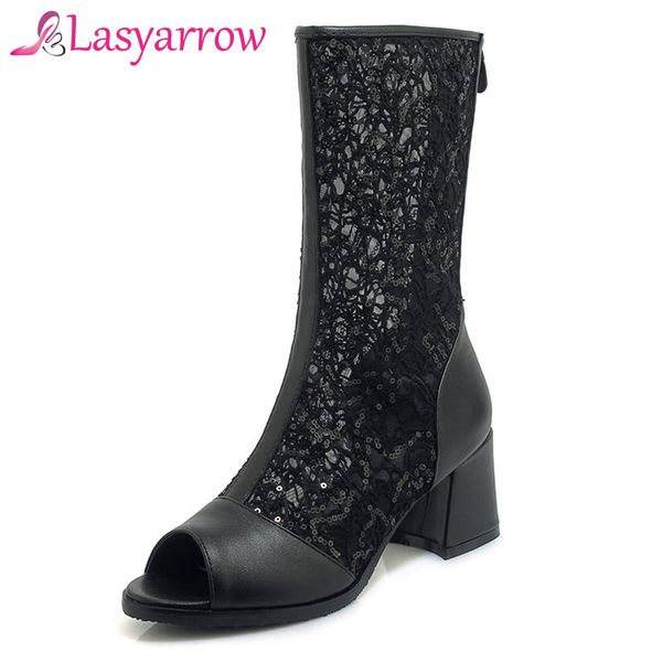 lasyarrow 2019 summer peep toe bling sandals boots chunky high heels women's mesh hollow out high heels shoes woman pumps zipper, Black
lasyarrow 2019 summer peep toe bling sandals boots chunky high heels women's mesh hollow out high heels shoes woman pumps zipper, Black