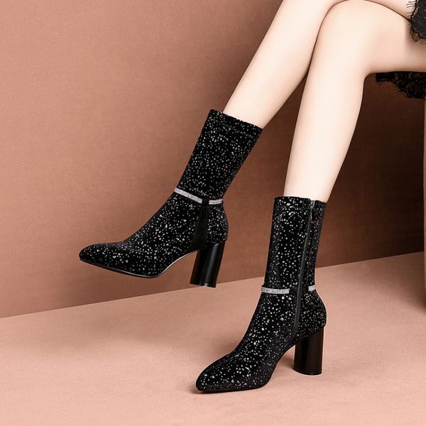 mljuese 2020 women mid-calf boots velvet crystal black color pointed toe autumn spring high heels women socks boots
mljuese 2020 women mid-calf boots velvet crystal black color pointed toe autumn spring high heels women socks boots