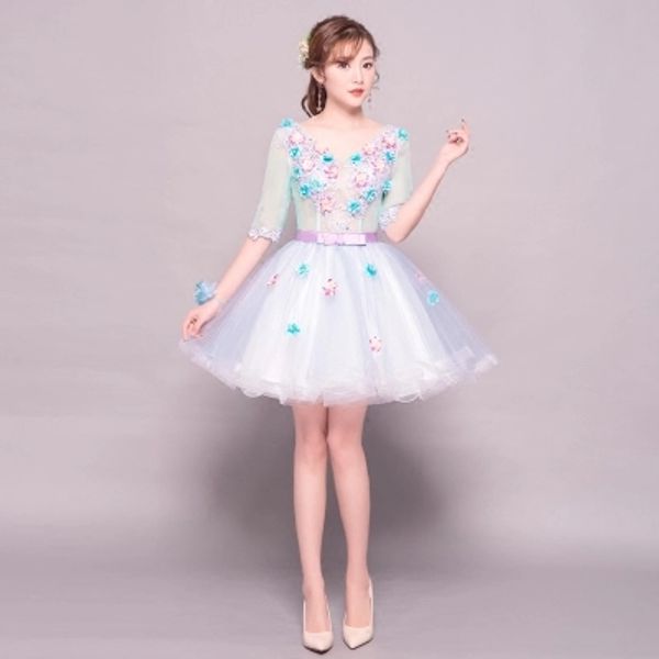 half sleeve embroidery flowers tutu lovely sleeve short lolita dress, Black;red
half sleeve embroidery flowers tutu lovely sleeve short lolita dress, Black;red