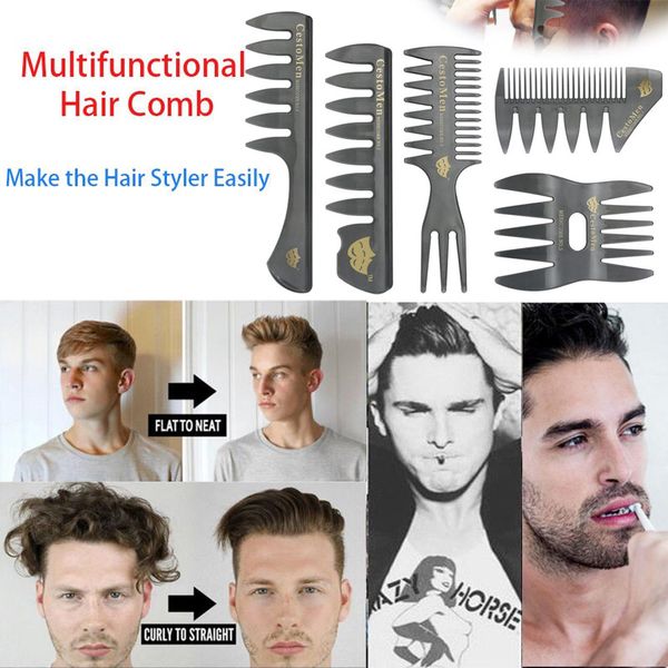 new 5pcs set hair comb for men hair styler insert pick comb show wide tooth oil slick styling, Silver
new 5pcs set hair comb for men hair styler insert pick comb show wide tooth oil slick styling, Silver