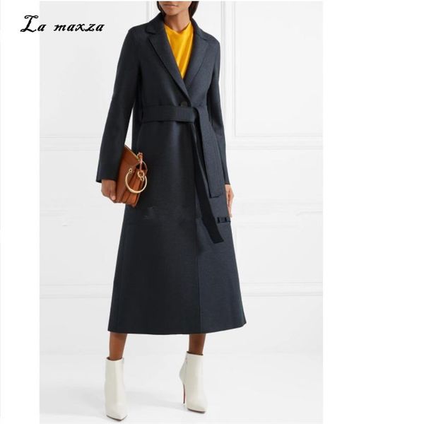 women winter coat 2018 elegant wool warm long coat korean style fashion office oversize, Black
women winter coat 2018 elegant wool warm long coat korean style fashion office oversize, Black