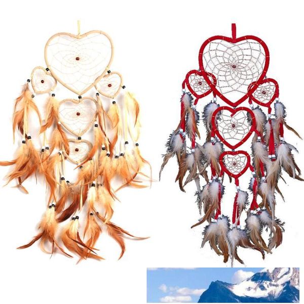 wholesale- heart dream catcher brown red wall hanging with feather bead ornament decoration
wholesale- heart dream catcher brown red wall hanging with feather bead ornament decoration