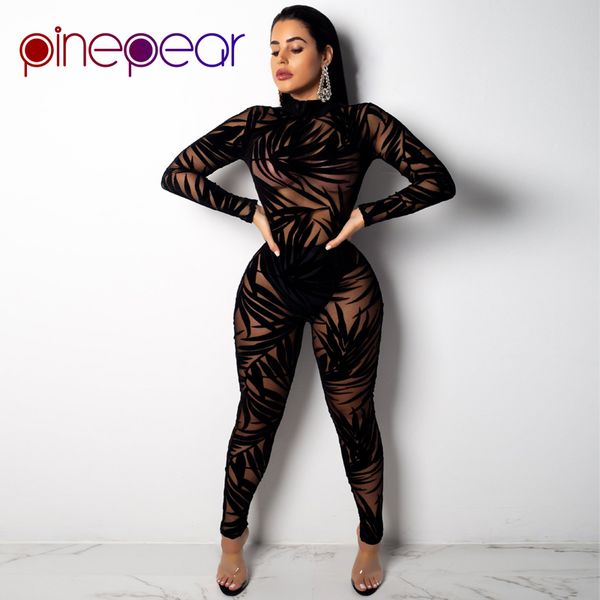 pinepear leaf mesh jumpsuit 2019 trendy women long sleeve turtleneck see through club 2 piece set party matching outfits, White
pinepear leaf mesh jumpsuit 2019 trendy women long sleeve turtleneck see through club 2 piece set party matching outfits, White