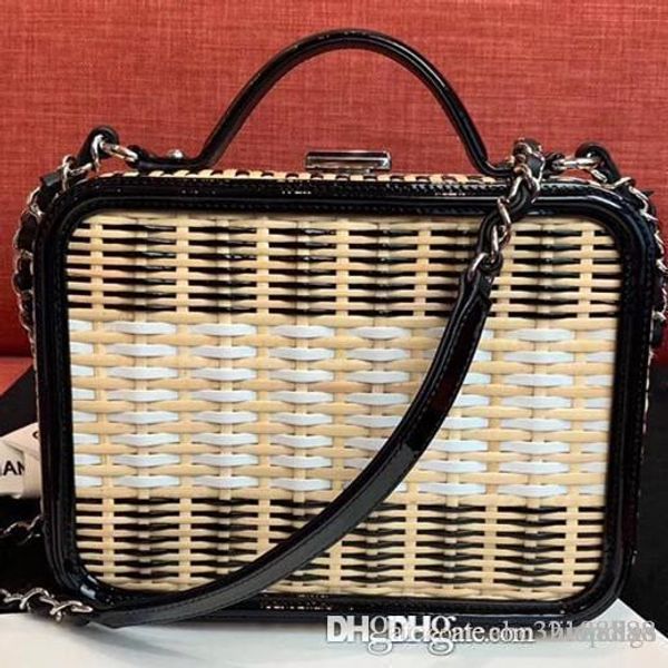 woman handbags crossbody bags for women 2020 new 100% chain bamboo weaving designer gold ghw shoulder bag box handbags