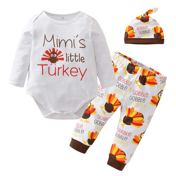 3pcs thanksgiving newborn baby boys girls clothes long sleeve casual romper +long pant+hat infant toddler clothing set, White
3pcs thanksgiving newborn baby boys girls clothes long sleeve casual romper +long pant+hat infant toddler clothing set, White