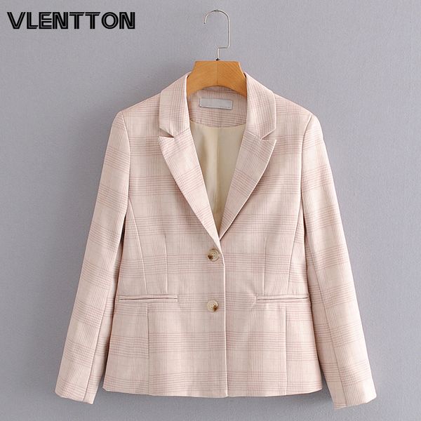 2020 spring autumn vintage plaid women blazer chic button slim suit jacket coat female outerwear office blazers feminino, White;black
2020 spring autumn vintage plaid women blazer chic button slim suit jacket coat female outerwear office blazers feminino, White;black