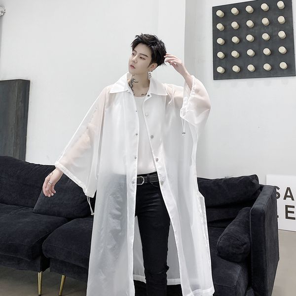 ewq / men's wear personalized side vent ribbon loose sunscreen clothes for male and famale summer new long shirt big size 9y2284, White;black
ewq / men's wear personalized side vent ribbon loose sunscreen clothes for male and famale summer new long shirt big size 9y2284, White;black