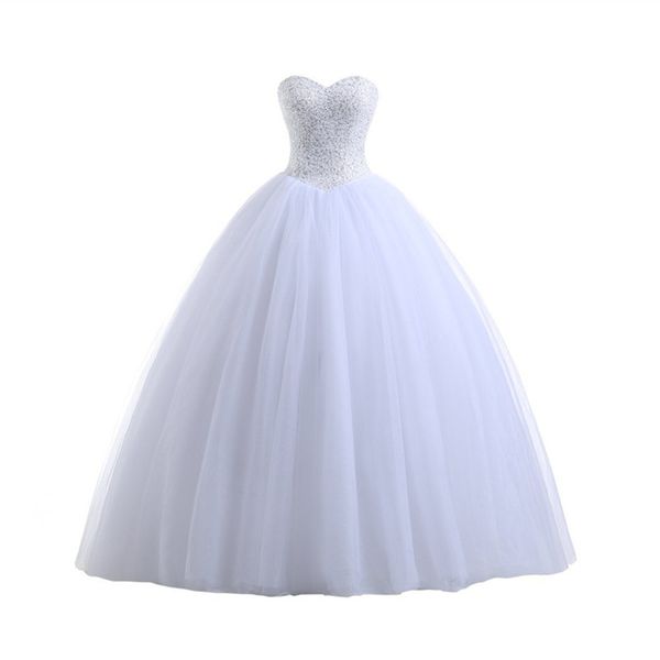 sleeveless sparkly ball gown wedding dresses brides princess bridal gowns plus size, White
sleeveless sparkly ball gown wedding dresses brides princess bridal gowns plus size, White