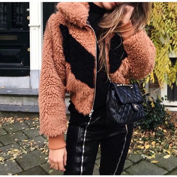 patchwork women winter bomber jacket with zipper oversized coats 2019 puffer outerwear with fur casual streetwear short coats, Black;brown
patchwork women winter bomber jacket with zipper oversized coats 2019 puffer outerwear with fur casual streetwear short coats, Black;brown