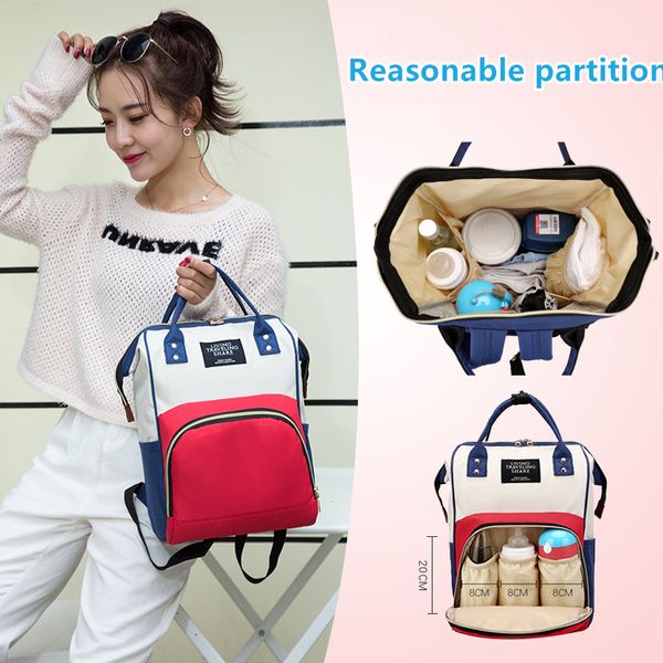 New Fashion Nappy Rugzak Mummy Grote Capaciteit Wandelwagen Bag Mom Baby Multifunctionele Waterdichte Reizen Mode Tas Nappy Bag