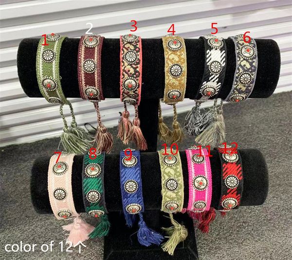 2019 fashio fabric bracelet for women cotton jewelry rivet bracelet embroidery woven friendship tassel lace-up bracelet, Golden;silver
2019 fashio fabric bracelet for women cotton jewelry rivet bracelet embroidery woven friendship tassel lace-up bracelet, Golden;silver