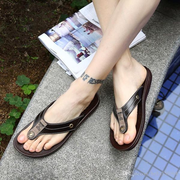 designer slippers brand men leather sandals shoes slide summer wide flat slippery with thick sandals flip flops beach slippers, Black
designer slippers brand men leather sandals shoes slide summer wide flat slippery with thick sandals flip flops beach slippers, Black