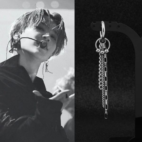 kpop dna korean punk style tassel chain bangtan boys stainless steel stud earrings ear clip for women men punk rock jewelry gift, Silver
kpop dna korean punk style tassel chain bangtan boys stainless steel stud earrings ear clip for women men punk rock jewelry gift, Silver