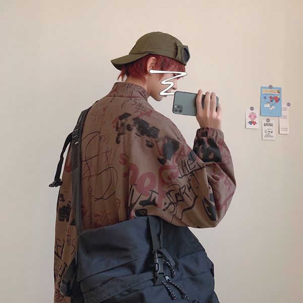 2020 spring new style graffiti-style printed winter jacket loose casual coat, Black
2020 spring new style graffiti-style printed winter jacket loose casual coat, Black