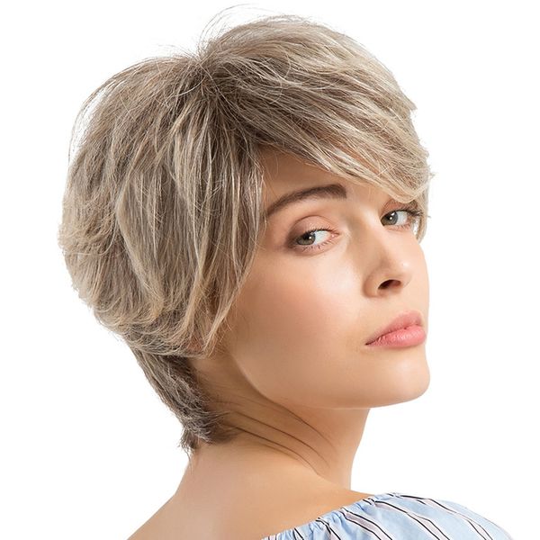 women short full wigs human hair blend color fluffy curly hairpieces heat ok, Black
women short full wigs human hair blend color fluffy curly hairpieces heat ok, Black