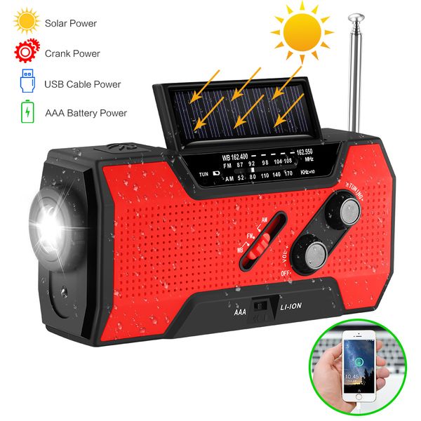hand crank radio for noaa weather radio emergency solar hand crank self powered 3aaa battery flashlight 2000 mah power bank
hand crank radio for noaa weather radio emergency solar hand crank self powered 3aaa battery flashlight 2000 mah power bank