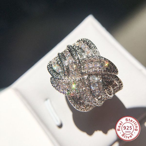 fashion weave winding design real 5a micropave crystal zircon stone 925 sterling silver engagement ring for women luxury jewelry
fashion weave winding design real 5a micropave crystal zircon stone 925 sterling silver engagement ring for women luxury jewelry
