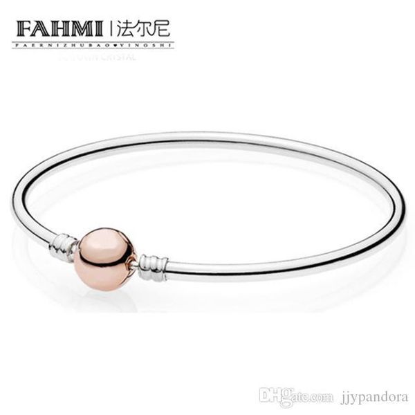 fahmi genuine 100% 925 sterling silver rose gold classic buckle bracelet fit diy bangle charms beads original gift jewelry 8039, Black
fahmi genuine 100% 925 sterling silver rose gold classic buckle bracelet fit diy bangle charms beads original gift jewelry 8039, Black