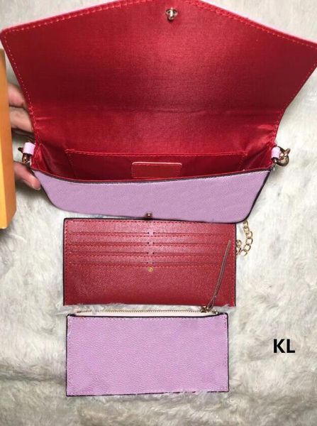 2019 new fashion leather ladies designer handbag classic three-piece luxury chain shoulder diagonal female bag