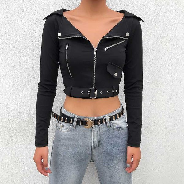 womens rockmore punk jackets with bow belt zipper pockets femme long sleeve outwear moto biker skinny crop coats streetwear, Black;brown
womens rockmore punk jackets with bow belt zipper pockets femme long sleeve outwear moto biker skinny crop coats streetwear, Black;brown