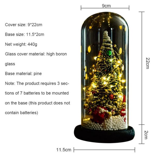 christmas tree in glass dome with led string light battery operated xmas festive indoor room ornaments new
christmas tree in glass dome with led string light battery operated xmas festive indoor room ornaments new