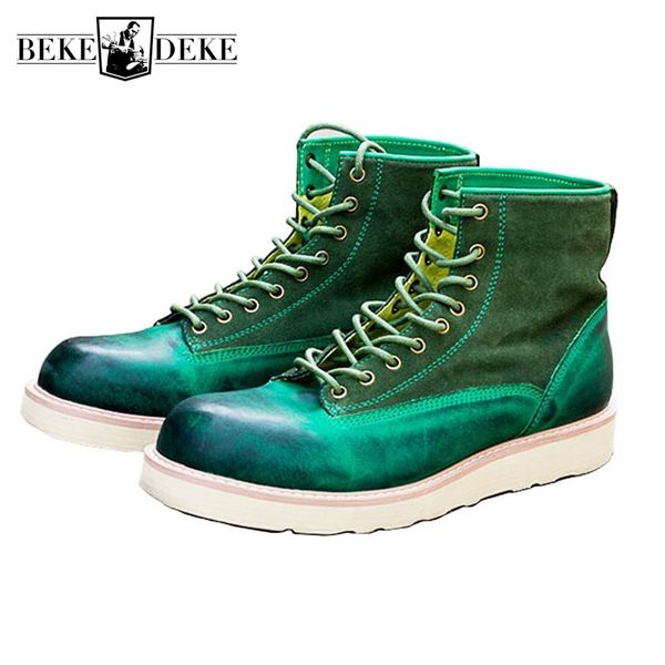 harajuku mens green printed genuine leather ankle boots lace up flats sneakers high work safety shoes fashion riding boots, Black
harajuku mens green printed genuine leather ankle boots lace up flats sneakers high work safety shoes fashion riding boots, Black