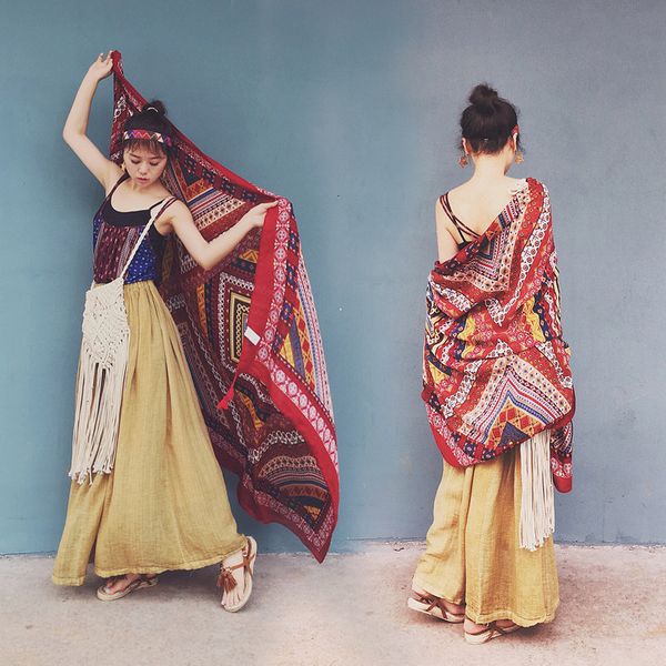 xia wenyi nation wind shawl cotton tassels colour geometry long fund sunscreen scarf sandy beach silk scarf, Blue;gray
xia wenyi nation wind shawl cotton tassels colour geometry long fund sunscreen scarf sandy beach silk scarf, Blue;gray