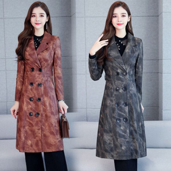 leather jacket women's long windbreaker 2019 autumn new slim korean style pu leather ladies coat khaki camouflage green f1847, Black
leather jacket women's long windbreaker 2019 autumn new slim korean style pu leather ladies coat khaki camouflage green f1847, Black