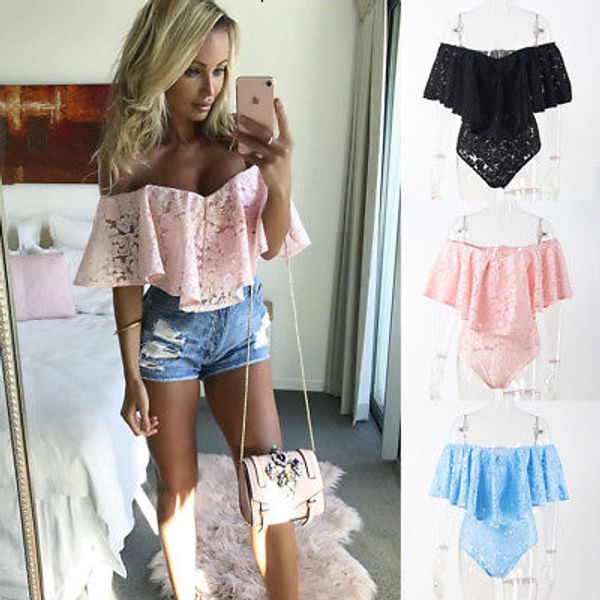 rompers for women womens off shoulder bodysuit ruffles lace patchwork slash neck jumpsuit romper leotard black pink blue, Black;white
rompers for women womens off shoulder bodysuit ruffles lace patchwork slash neck jumpsuit romper leotard black pink blue, Black;white