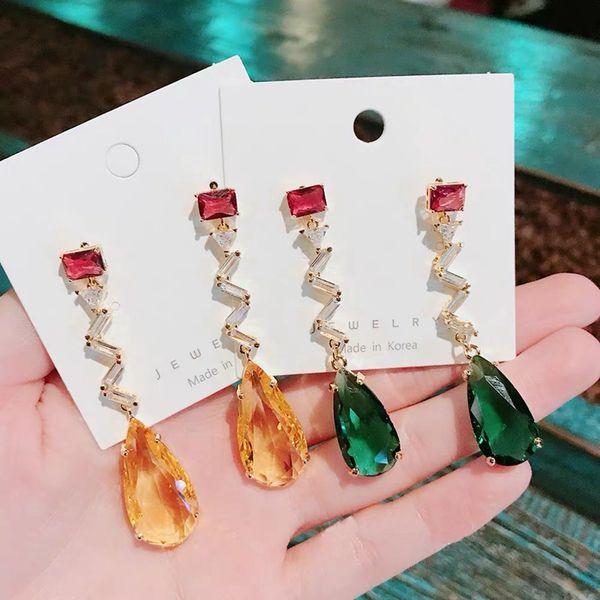 mengjiqiao korean new design elegant wave waterdrop crystal dangle earrings for women students temperament oorbellen jewelry, Silver
mengjiqiao korean new design elegant wave waterdrop crystal dangle earrings for women students temperament oorbellen jewelry, Silver