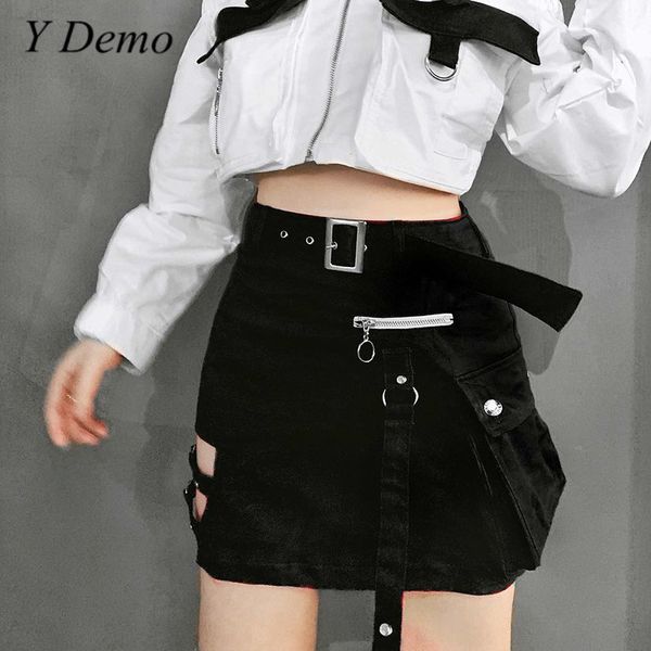 gothic buckle belt women mini skirt casual zipper pocket high waist skirts, Black
gothic buckle belt women mini skirt casual zipper pocket high waist skirts, Black