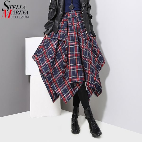 new 2019 korean style women winter navy blue plaid skirt checker lady irregular elastic waist mid calf length casual skirt 3027, Black
new 2019 korean style women winter navy blue plaid skirt checker lady irregular elastic waist mid calf length casual skirt 3027, Black