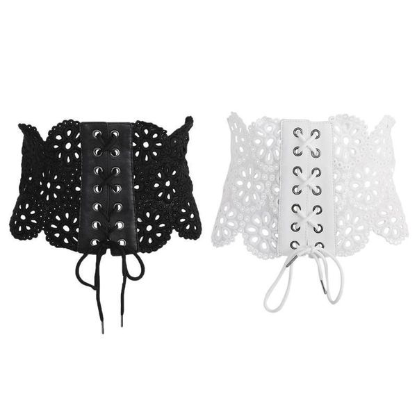 women lace up wide corset waist belt shape-making lace hollow elastic waistband, Black;brown
women lace up wide corset waist belt shape-making lace hollow elastic waistband, Black;brown