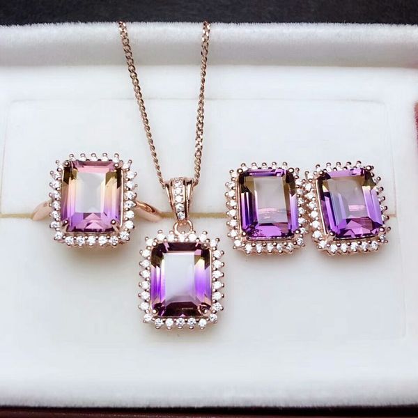 meibapj natural ametrine 925 sterling silver necklace earrings and rings jewelry set for women wedding party fine jewelry, Black
meibapj natural ametrine 925 sterling silver necklace earrings and rings jewelry set for women wedding party fine jewelry, Black