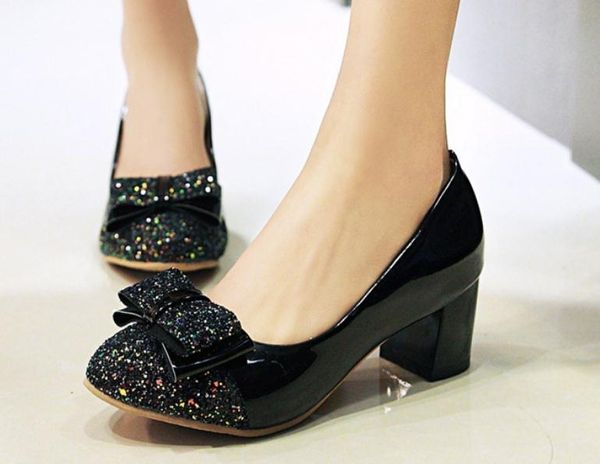 2019 bowknot women's shoes in spring and autumn with new style middle heel coarse heel round head @101, Black
2019 bowknot women's shoes in spring and autumn with new style middle heel coarse heel round head @101, Black